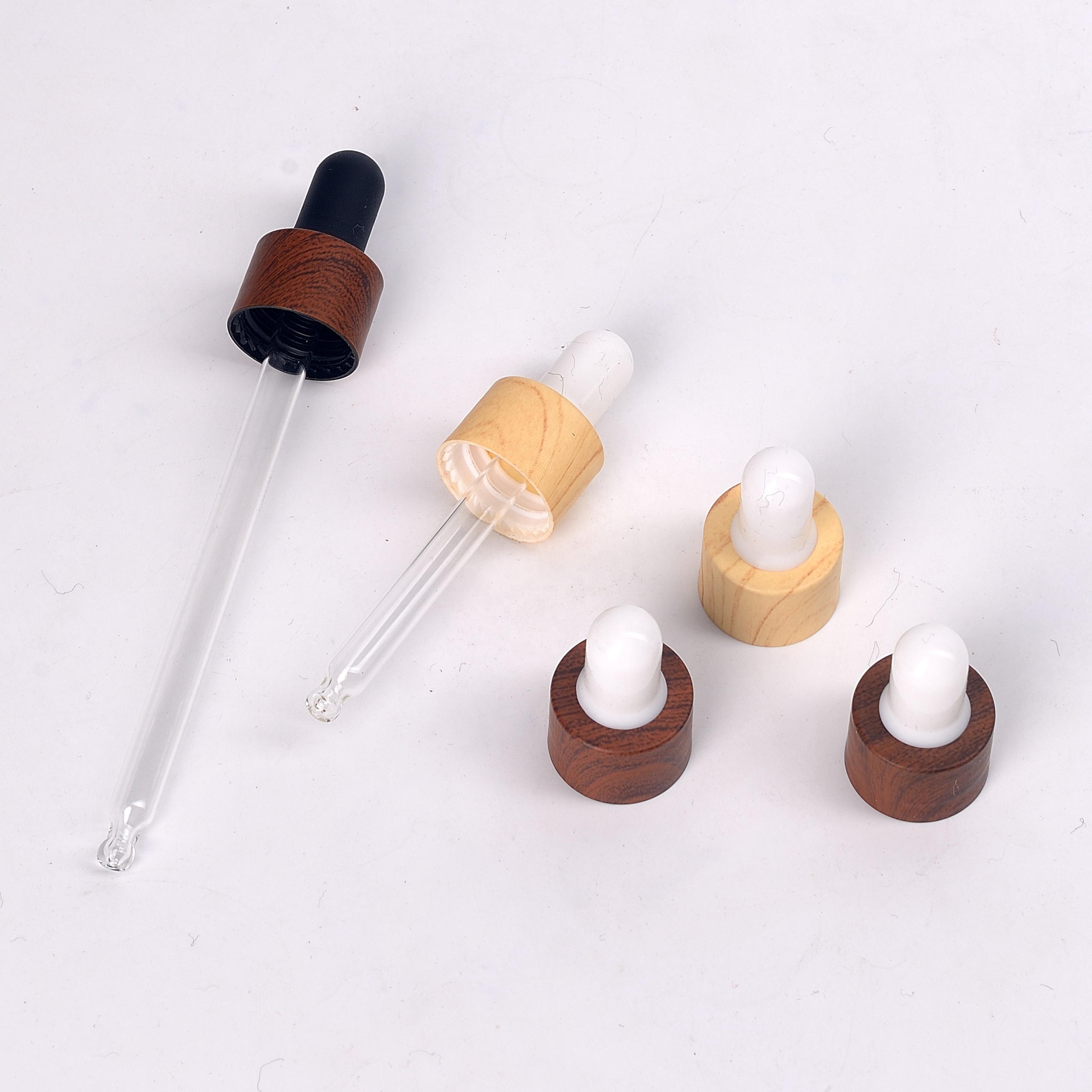 5 ml frosted brown cosmetic glass essential oil bottles 18 mm wood plastic dropper cap for 5 ml matte amber glass bottle
