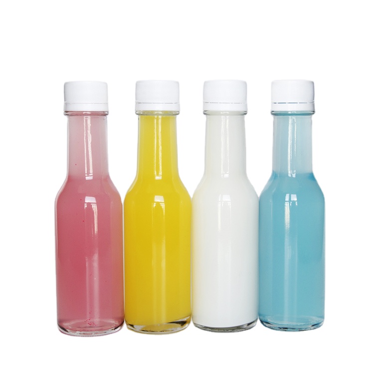 5 oz 150ml Clear Woozy Bottle Chili Soy Beverage Hot Sauce Glass Bottles With Plastic Lids