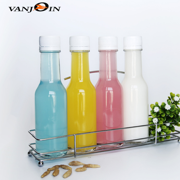 5 oz 150ml Clear Woozy Bottle Chili Soy Beverage Hot Sauce Glass Bottles With Plastic Lids