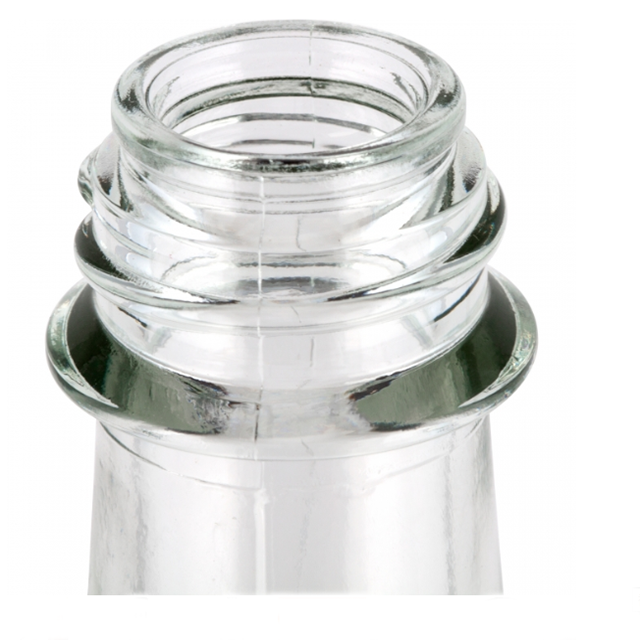5 oz. Glass Hot Sauce Bottle Black Ribbed F217 Cap 24mm 24-490
