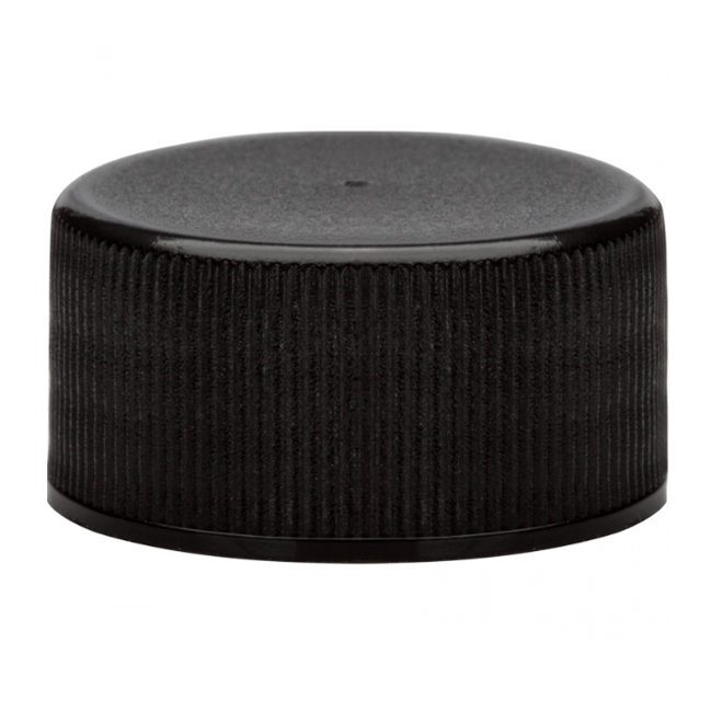 5 oz. Glass Hot Sauce Bottle Black Ribbed F217 Cap 24mm 24-490