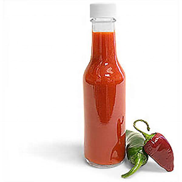 5 oz woozy tomato glass bottle for sauce storage