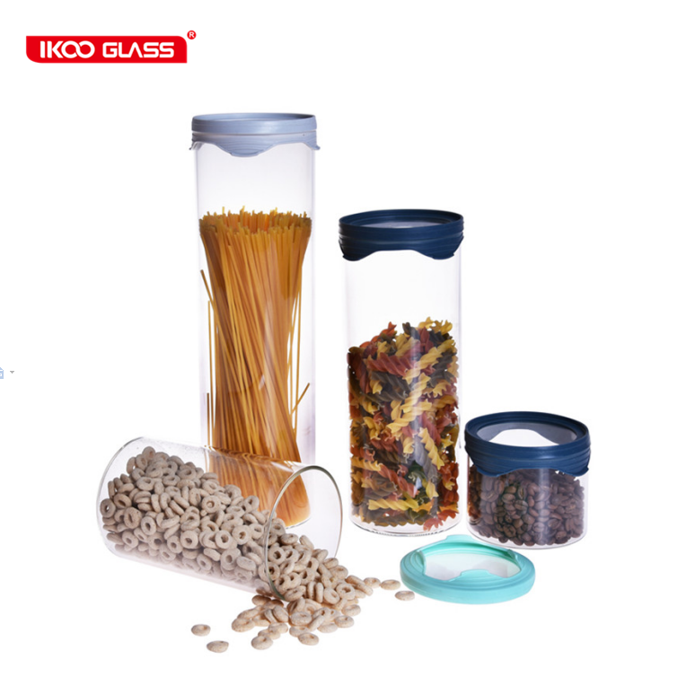 5 pcs High borosilicate glass food grade square glass jar set with lid