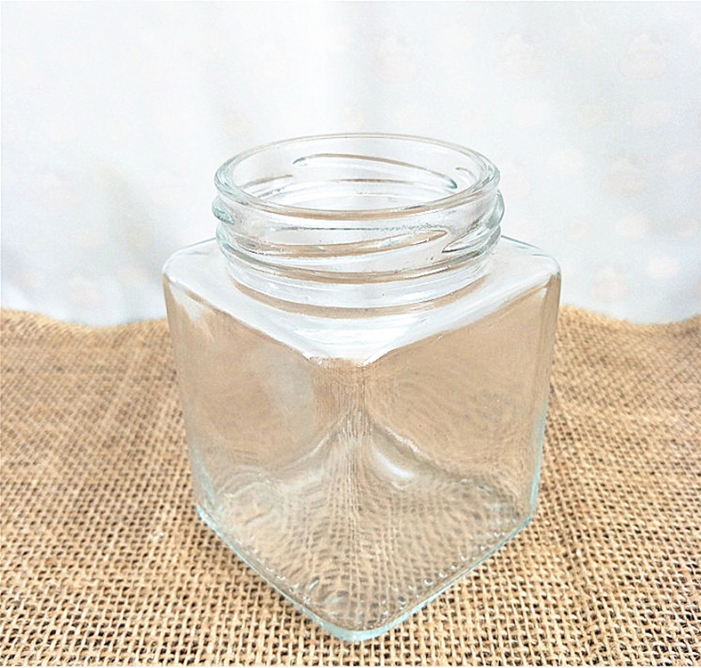 50, 100, 200, 280, 380, 500, 730ml Square Clear Glass Honey Jam Sauce Jar Storage bottles&jars honey jars in bulk