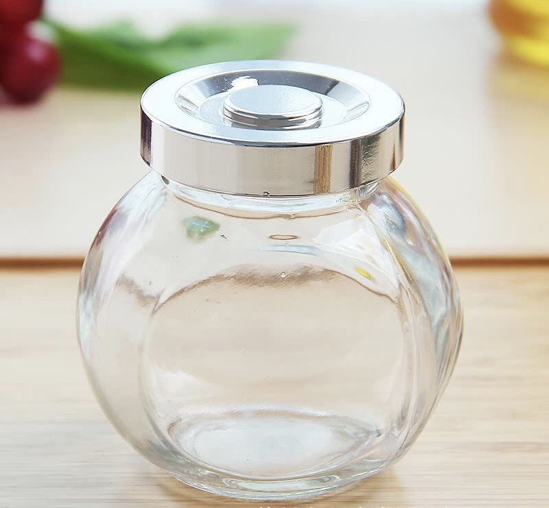 50-480ml Glass Jar with sliver Lids Food Storage Jar honey jar