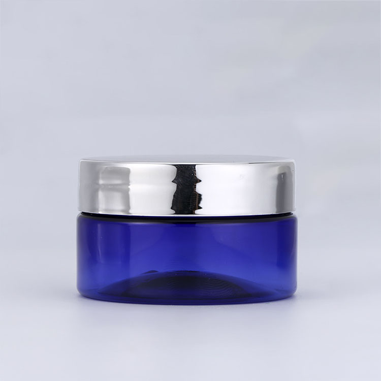 50 60 120 g private label cosmetic makeup gel containers cobalt blue face lotion recycled plastic jar pot with seal lid