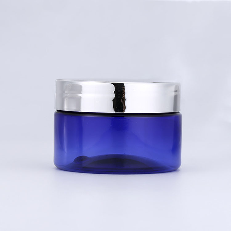 50 60 120 g private label cosmetic makeup gel containers cobalt blue face lotion recycled plastic jar pot with seal lid
