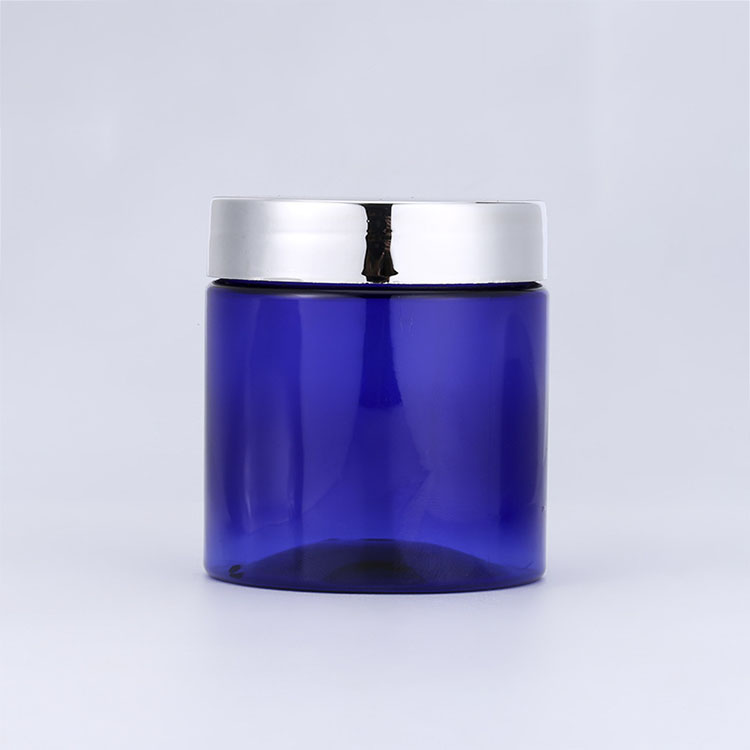 50 60 120 g private label cosmetic makeup gel containers cobalt blue face lotion recycled plastic jar pot with seal lid