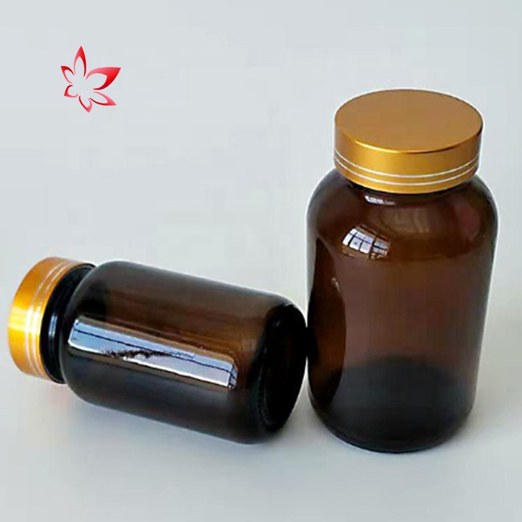 50 80 100 150 200 ml pharmaceutical amber capsule glass packaging medicine tablets pill bottles with child proof cap