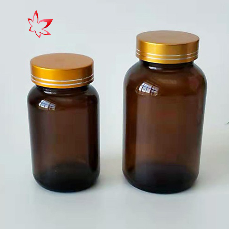 50 80 100 150 200 ml pharmaceutical amber capsule glass packaging medicine tablets pill bottles with child proof cap