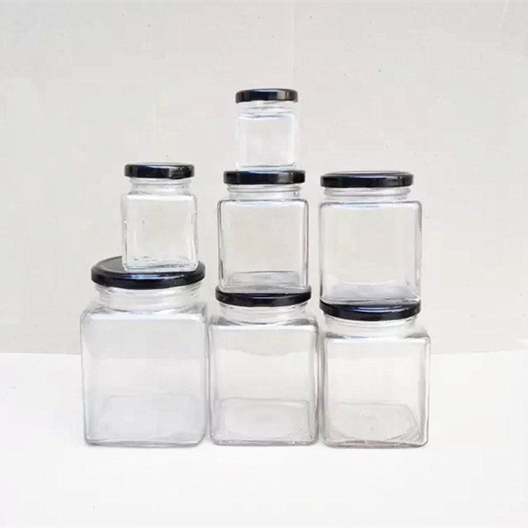 50/80/100/200/280/380/500/730ml honey/jam/ food /chili sauce/pickles square glass jar
