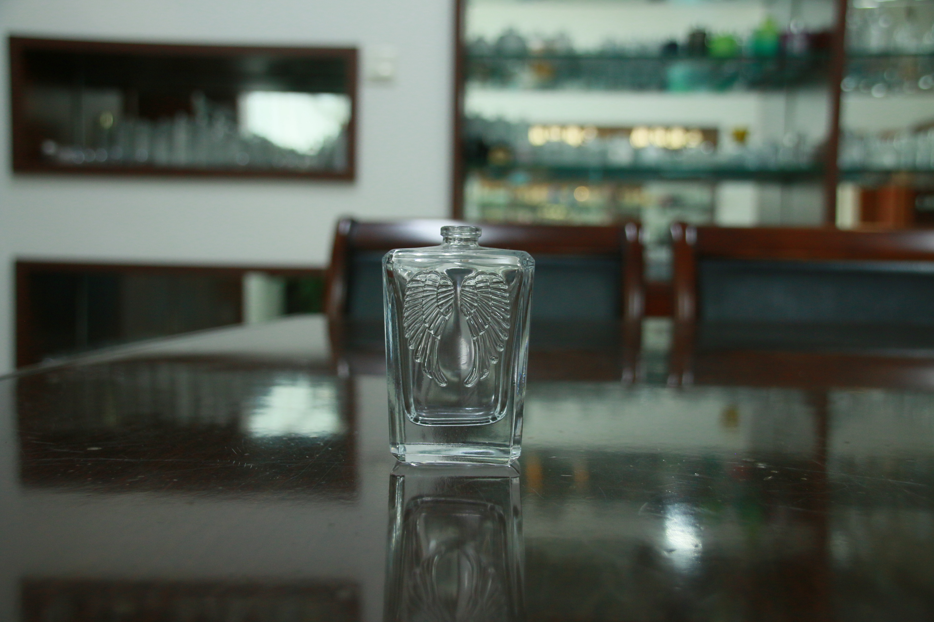 50 ML wings of angle clear perfume glass bottle