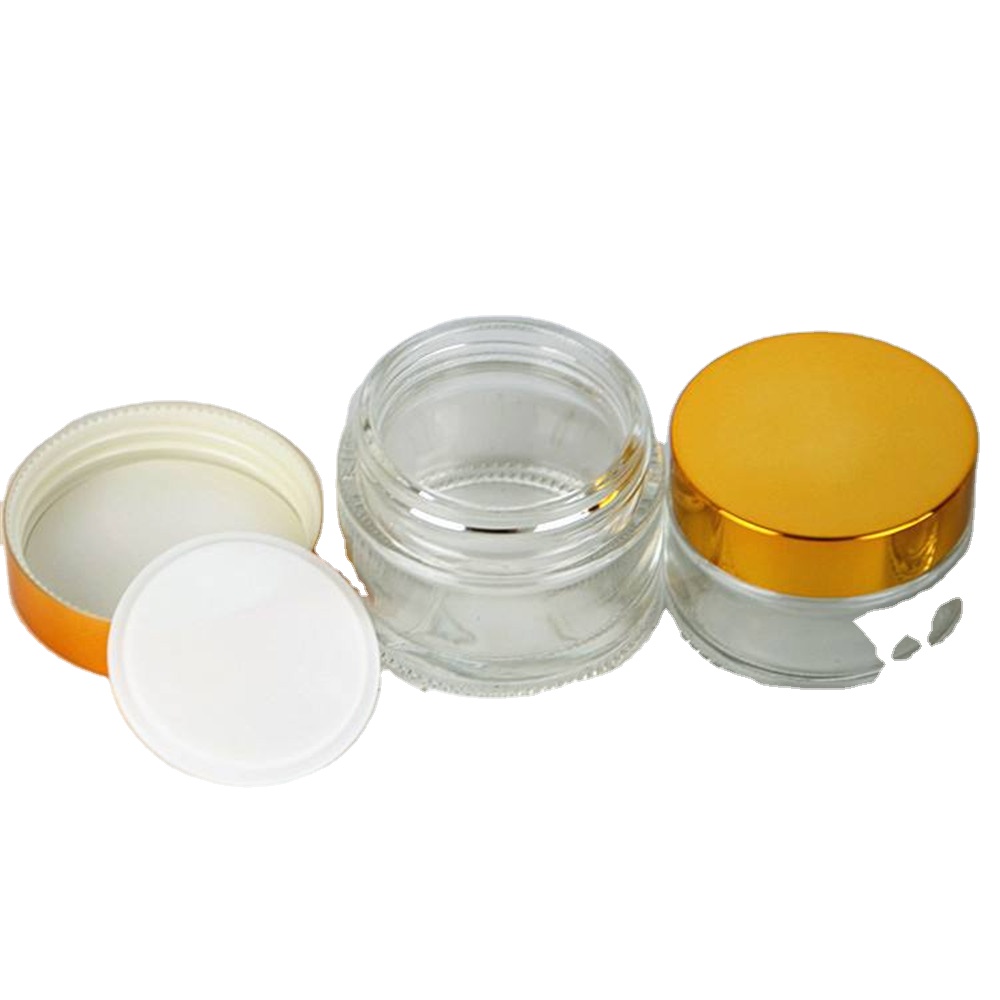 50 Ml 100ml 120ml Cream Jar Containers Cosmetic Cream Glass Jar Plastic Lid with Black Skin Care Cream Screen Printing Screw Cap