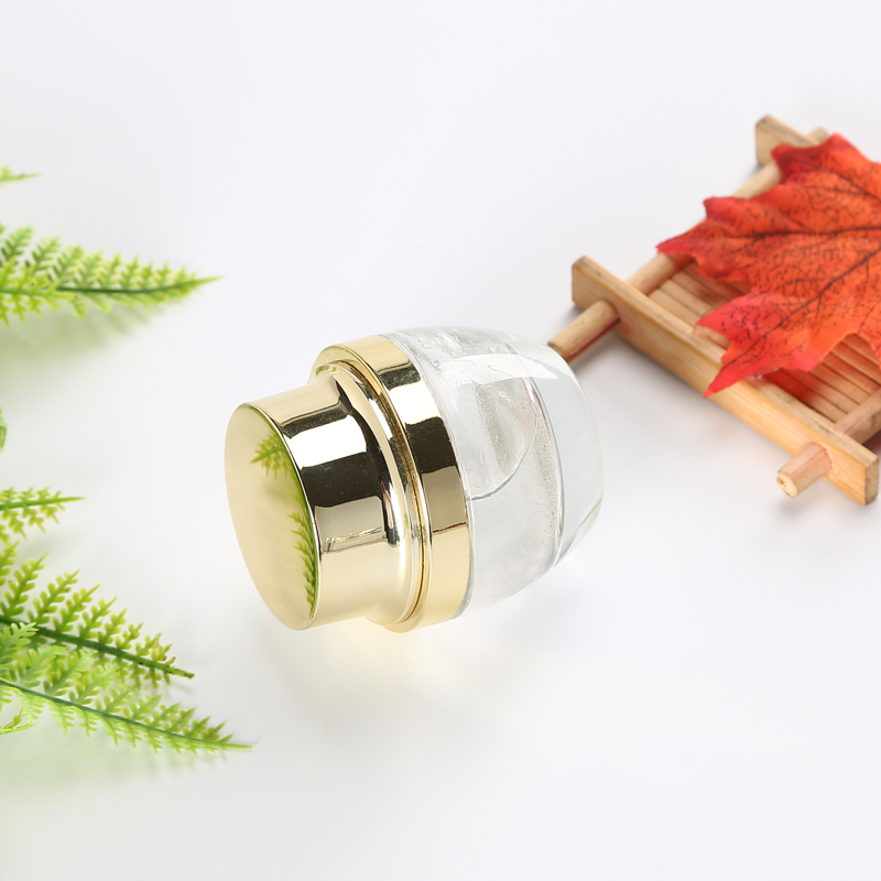 50 gram clear glass jar with shiny gold or silver cap for packing facial cream eye cream 30gram facial essence glass container