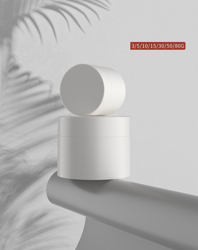 50 gram cosmetic container makeup sample jar PP matte white plastic jar custom logo cosmetics containers and packaging
