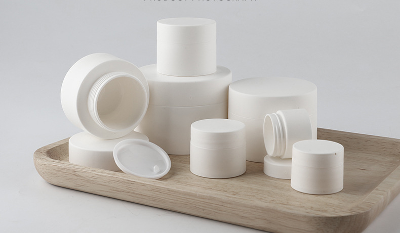 50 gram cosmetic container makeup sample jar PP matte white plastic jar custom logo cosmetics containers and packaging