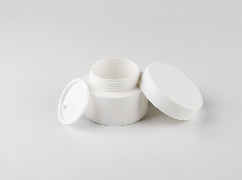 50 gram cosmetic container makeup sample jar PP matte white plastic jar custom logo cosmetics containers and packaging