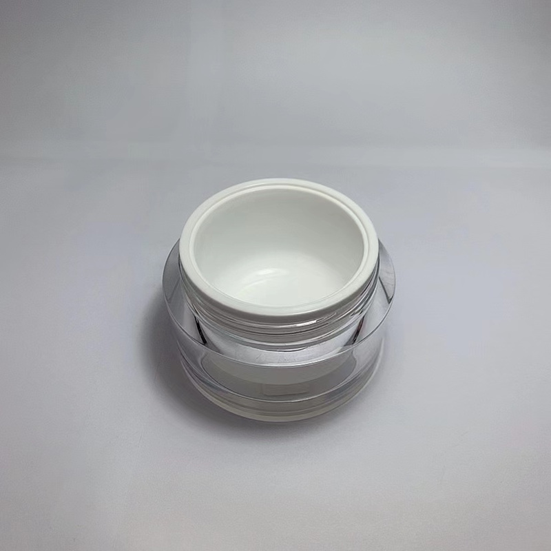 50 ml 1.6 oz Luxury Cosmetic Jar Acrylic Double Wall Jar with Bamboo Cap