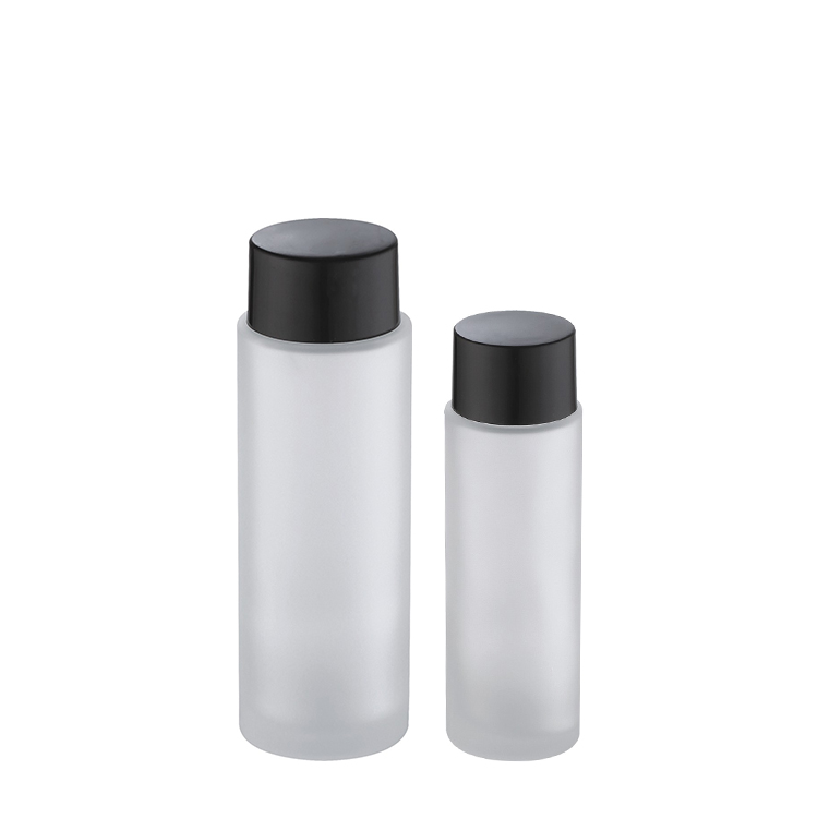 50 ml 100 ml 120 ml straight round frosted glass bottle with stopper and screw cap facial toner bottle