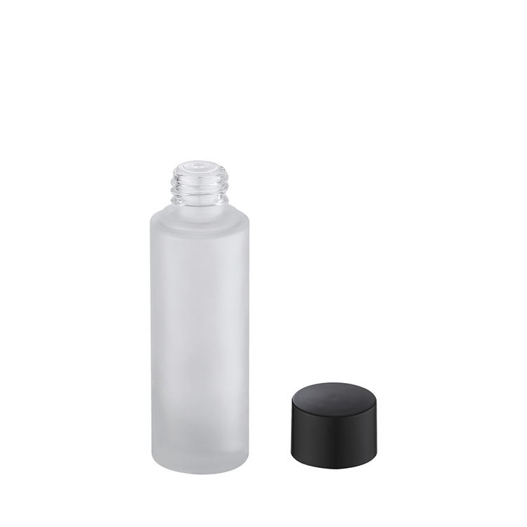 50 ml 100 ml 120 ml straight round frosted glass bottle with stopper and screw cap facial toner bottle