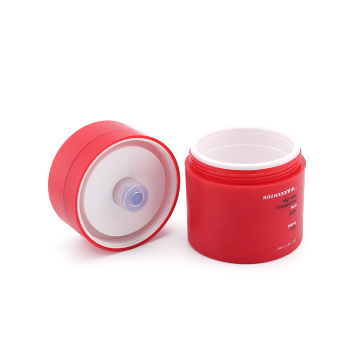 50 ml 50 g luxury red white moisturizer cosmetic vacuum packaging airless pump jar plastic jar for skin care cream