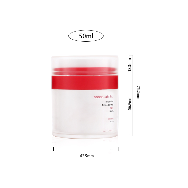 50 ml 50 g luxury red white moisturizer cosmetic vacuum packaging airless pump jar plastic jar for skin care cream