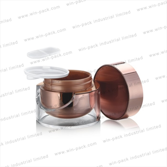 50 ml 50g unique shape double wall unique rose gold acrylic cream jar
