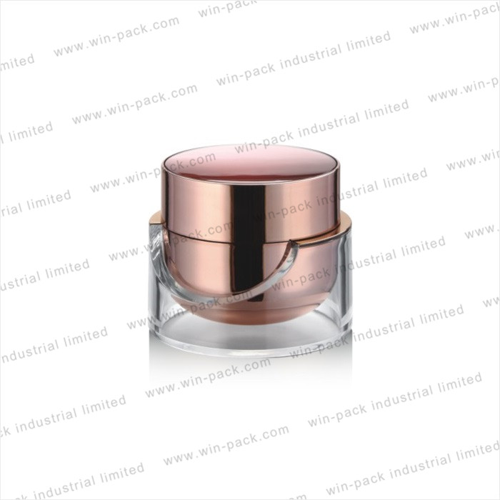 50 ml 50g unique shape double wall unique rose gold acrylic cream jar