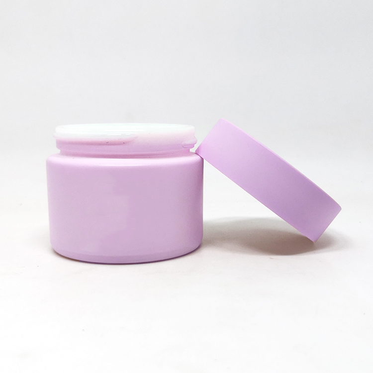50 ml Glass jars skincare bottles cosmetic light matte purple porcelain cream jar for face mask