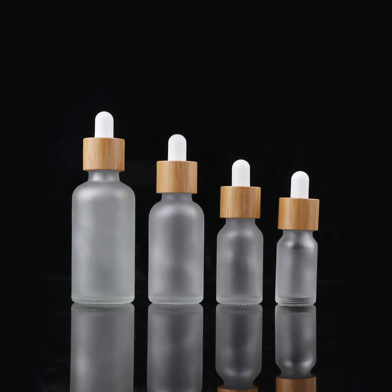 50 ml bamboo frosted essential oil bottles dropper empty bottles