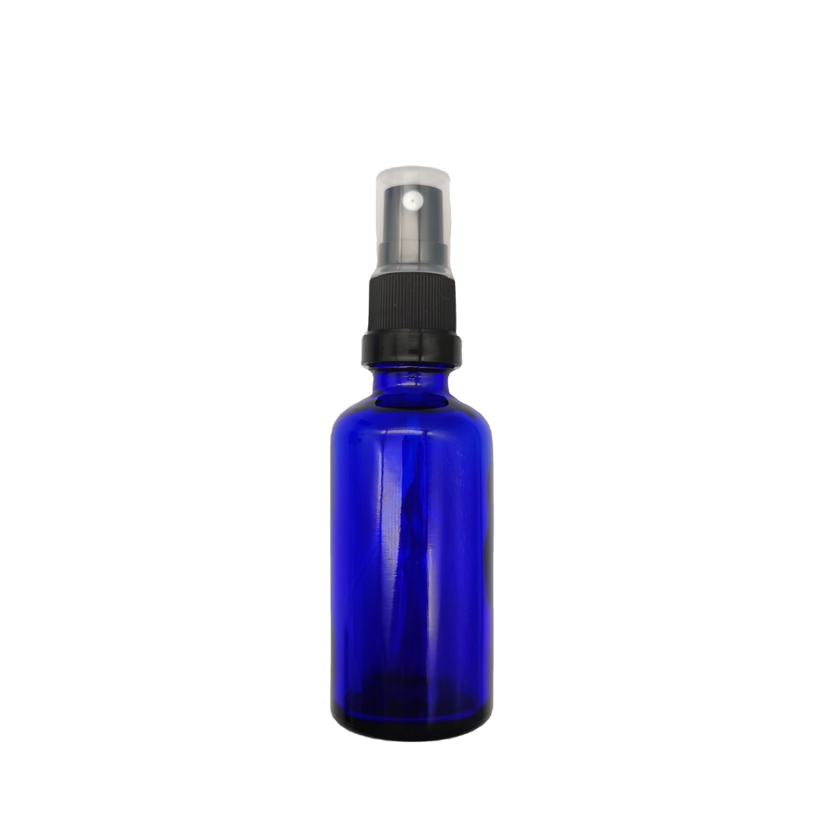50 ml blue euro glass bottle with tamper evident spray for perfume cosmetic packaging