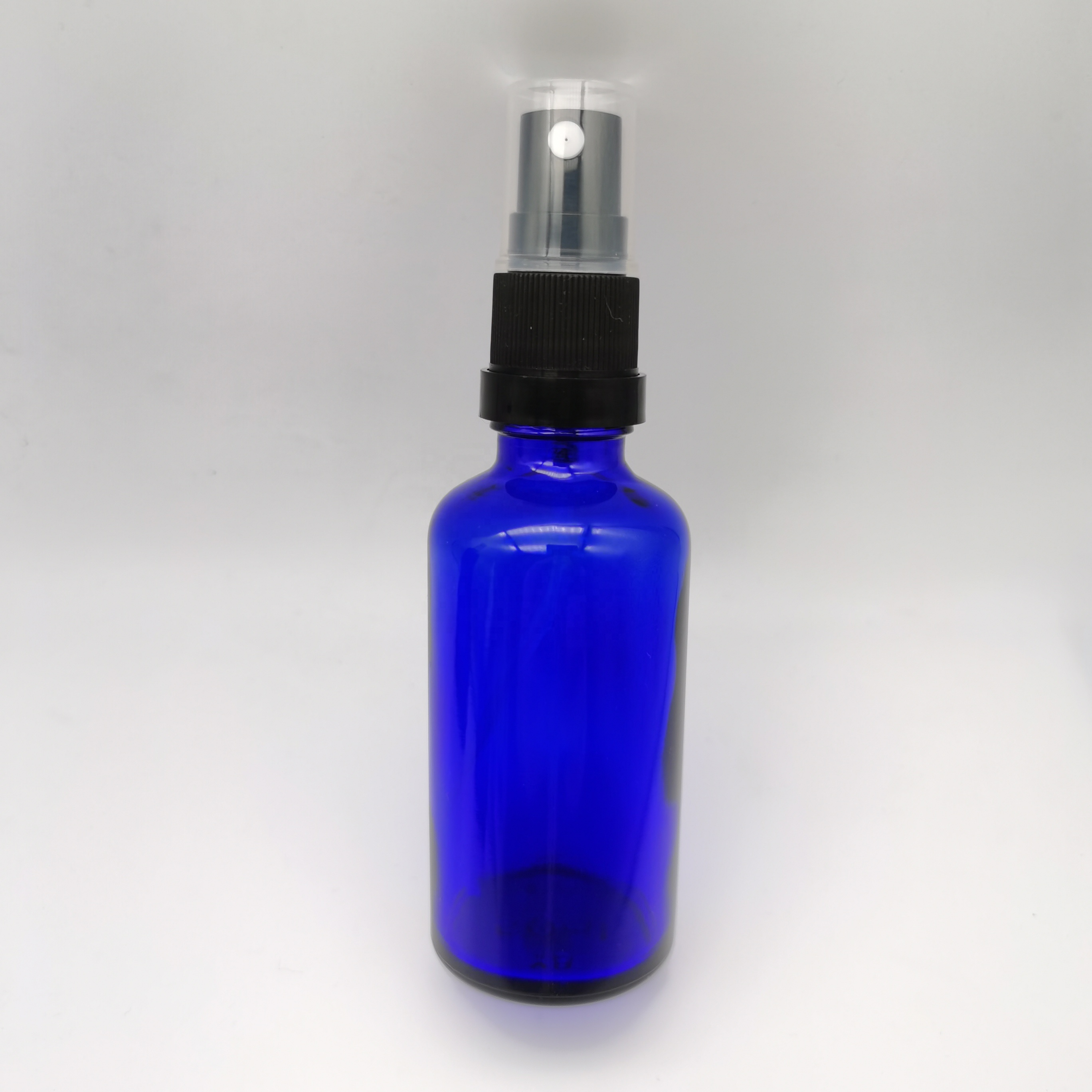 50 ml blue euro glass bottle with tamper evident spray for perfume cosmetic packaging