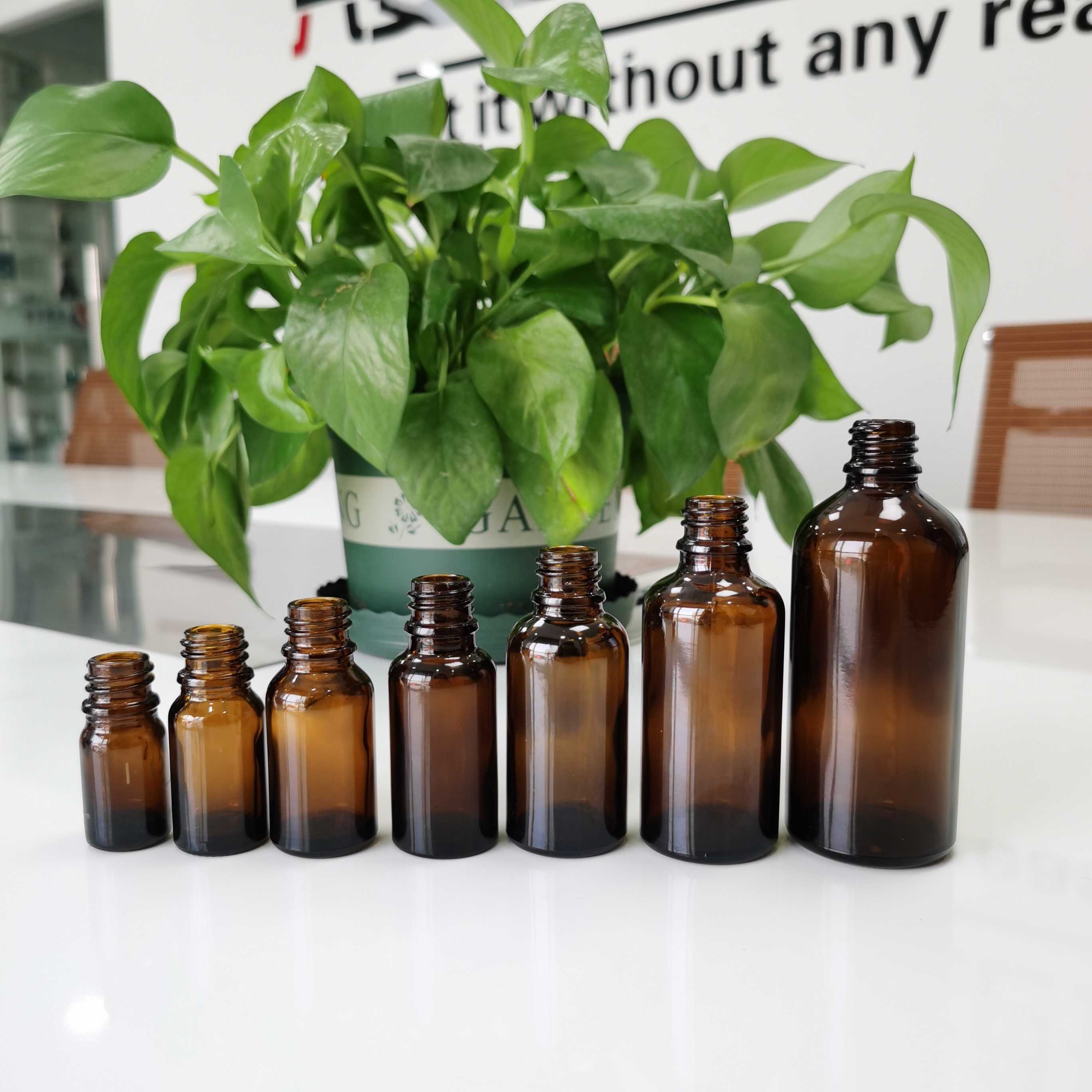 50 ml brown lotion pump glass bottle for face cream lotion cosmetic packaging