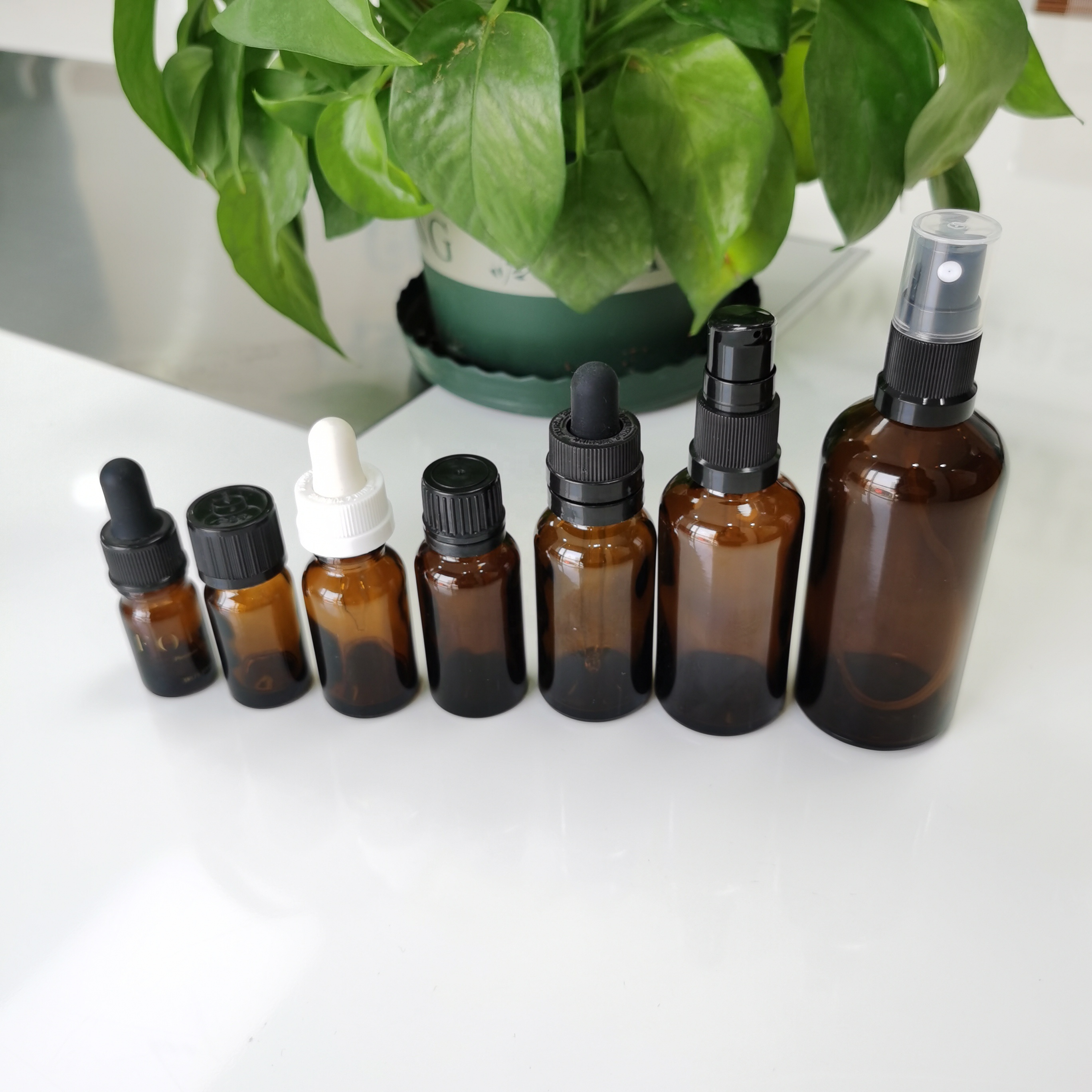 50 ml brown lotion pump glass bottle for face cream lotion cosmetic packaging