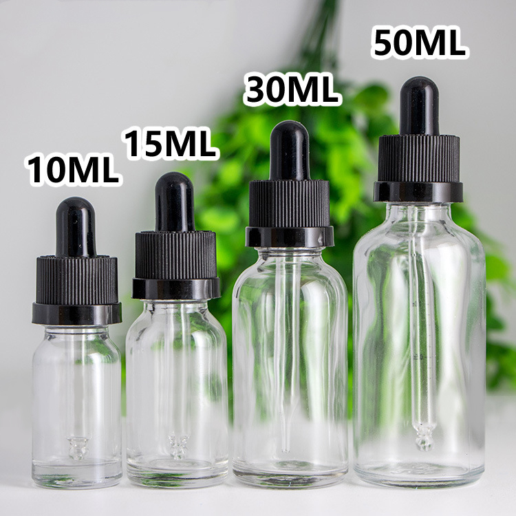 50 ml clear dropper essential oil bottle glass