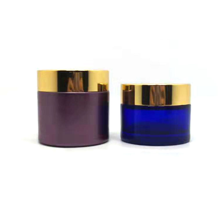50 ml empty black frosted glass cosmetic cream jar container for hair serum packaging