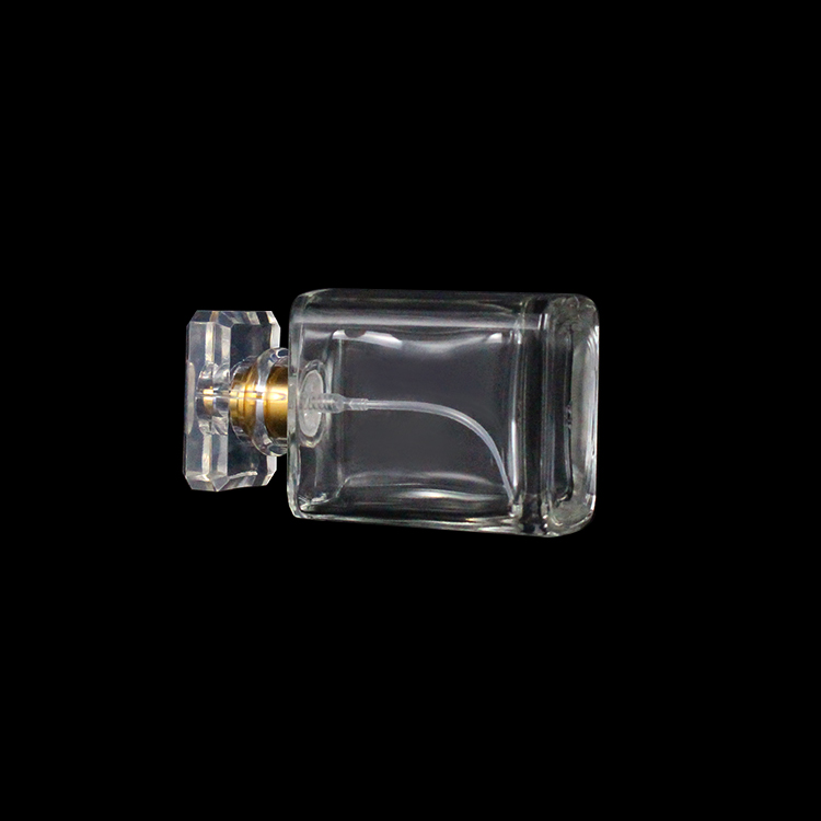 50 ml empty crystal screw neck decorative perfume glass bottle with spray pump