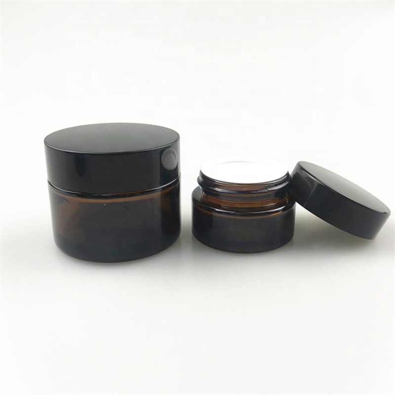 50 ml glass cream jar amber face body cream glass jars