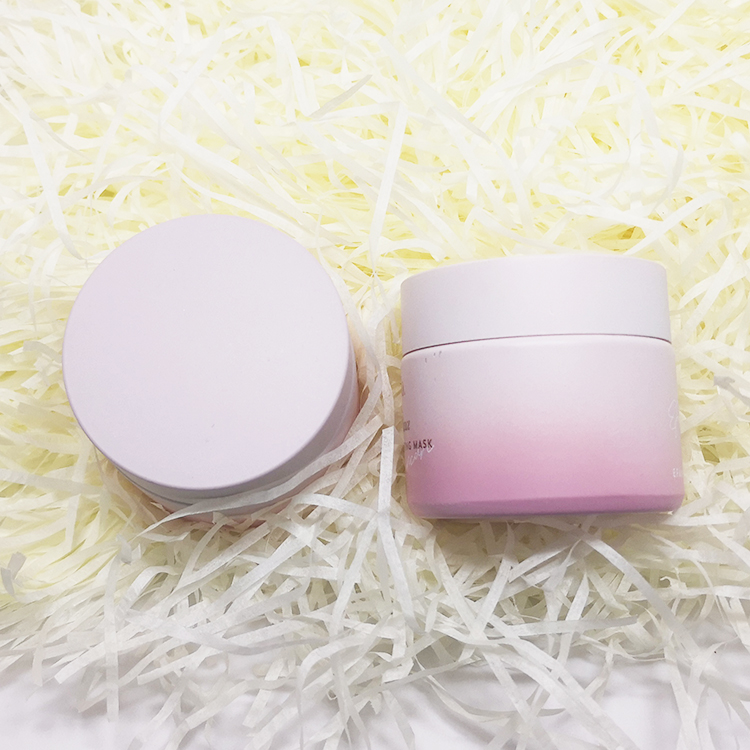 50 ml luxury pink frosted glass white porcelain cosmetic facial mask clay jar with lid
