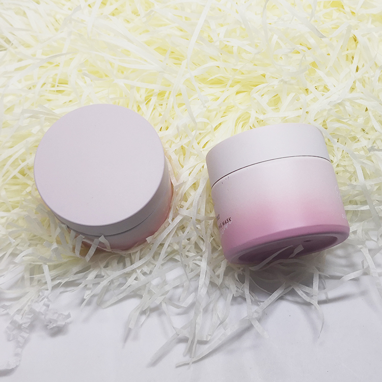 50 ml luxury pink frosted glass white porcelain cosmetic facial mask clay jar with lid