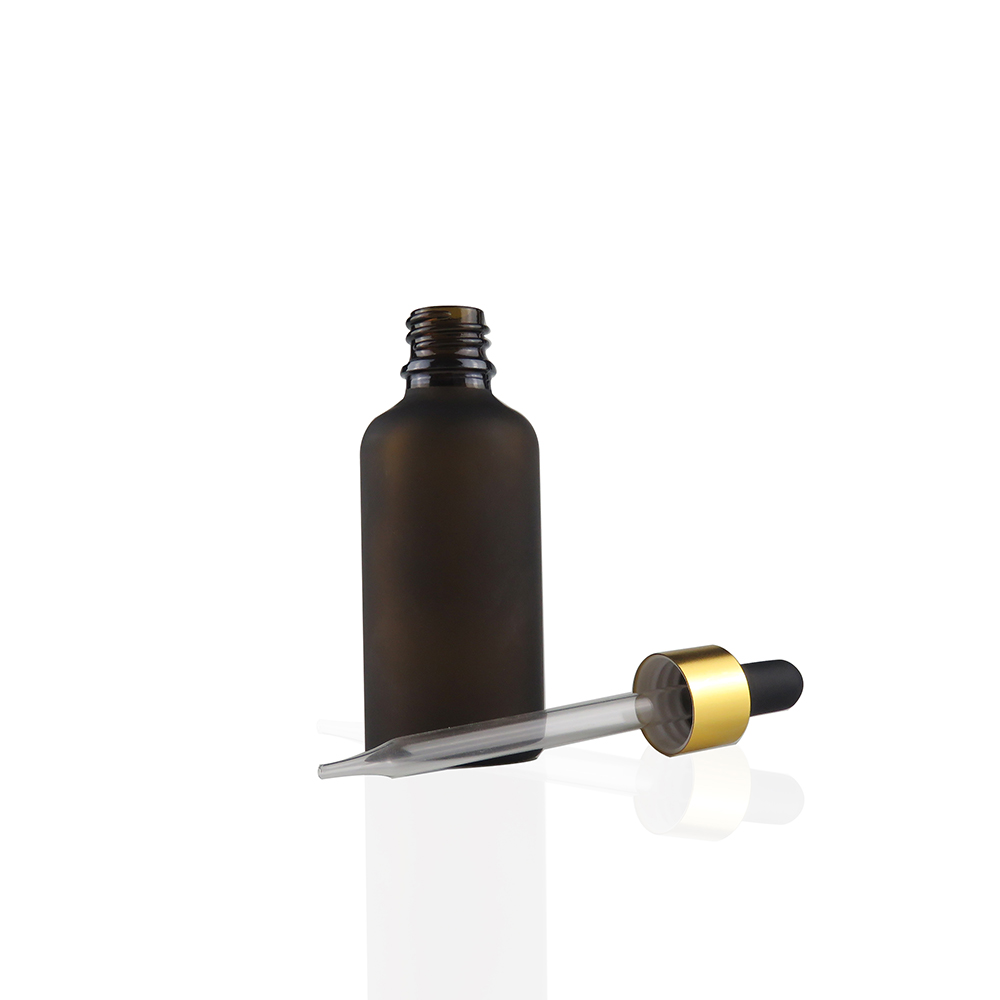 50 ml matt frosted amber brown glass bottles juice golden twist cap