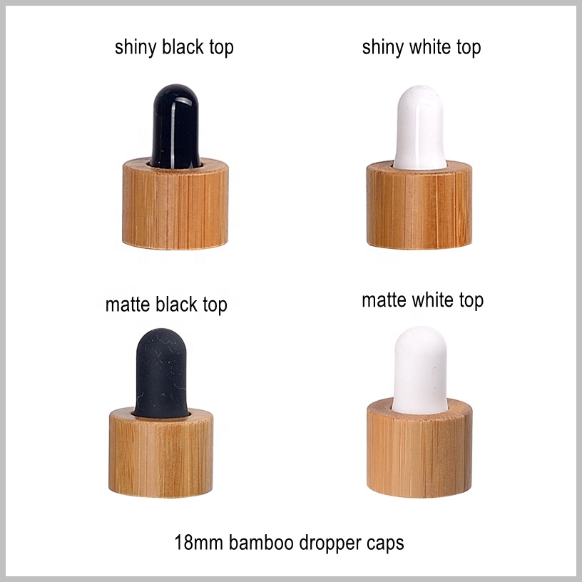 50 ml opal white glass bottle white 18-410 bamboo screw cap white rubber top essential oil glass dropper pipette