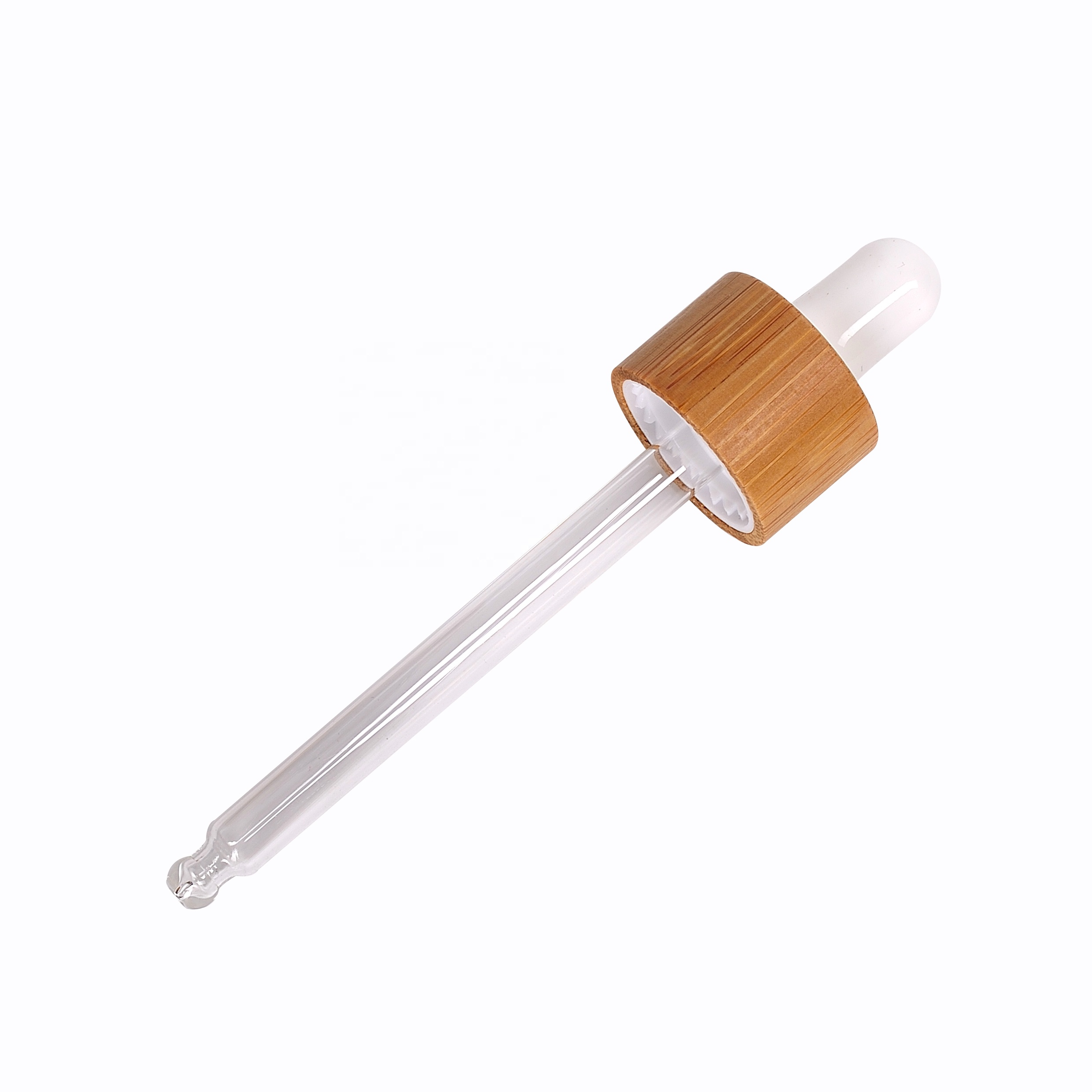 50 ml opal white glass bottle white 18-410 bamboo screw cap white rubber top essential oil glass dropper pipette