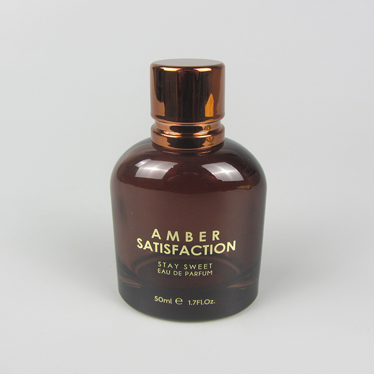 50 ml round amber french glass perfume bottle custom parfum packaging bottles