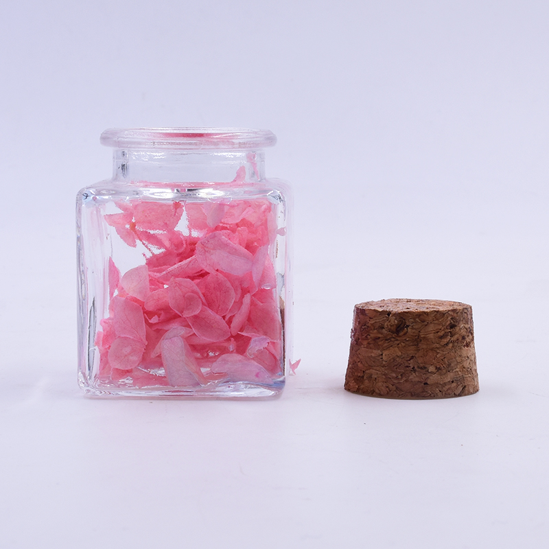 50 ml small square mouth glass bottle storage small tea jar big mouth medicine glass bottle with 50 ml small cork