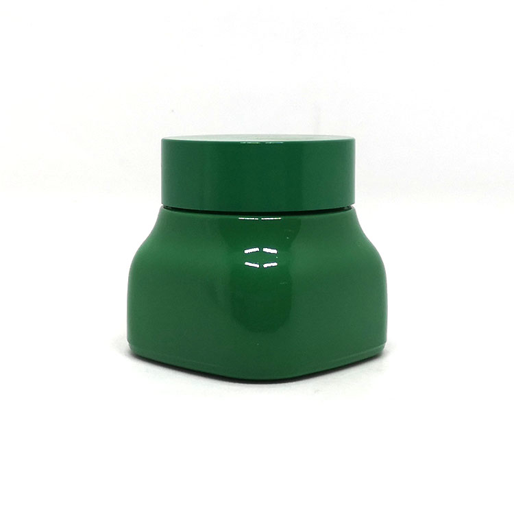 50 ml unique square green ceramic cosmetic cream packaging cbd porcelain glass jar
