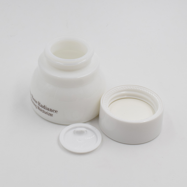 50 ml white glass jar skin care cream opal white glass jar with white plastic cap