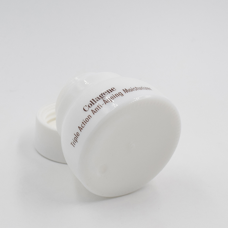50 ml white glass jar skin care cream opal white glass jar with white plastic cap
