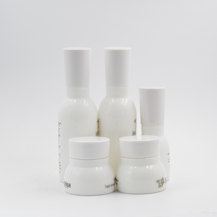 50 ml white glass jar skin care cream opal white glass jar with white plastic cap