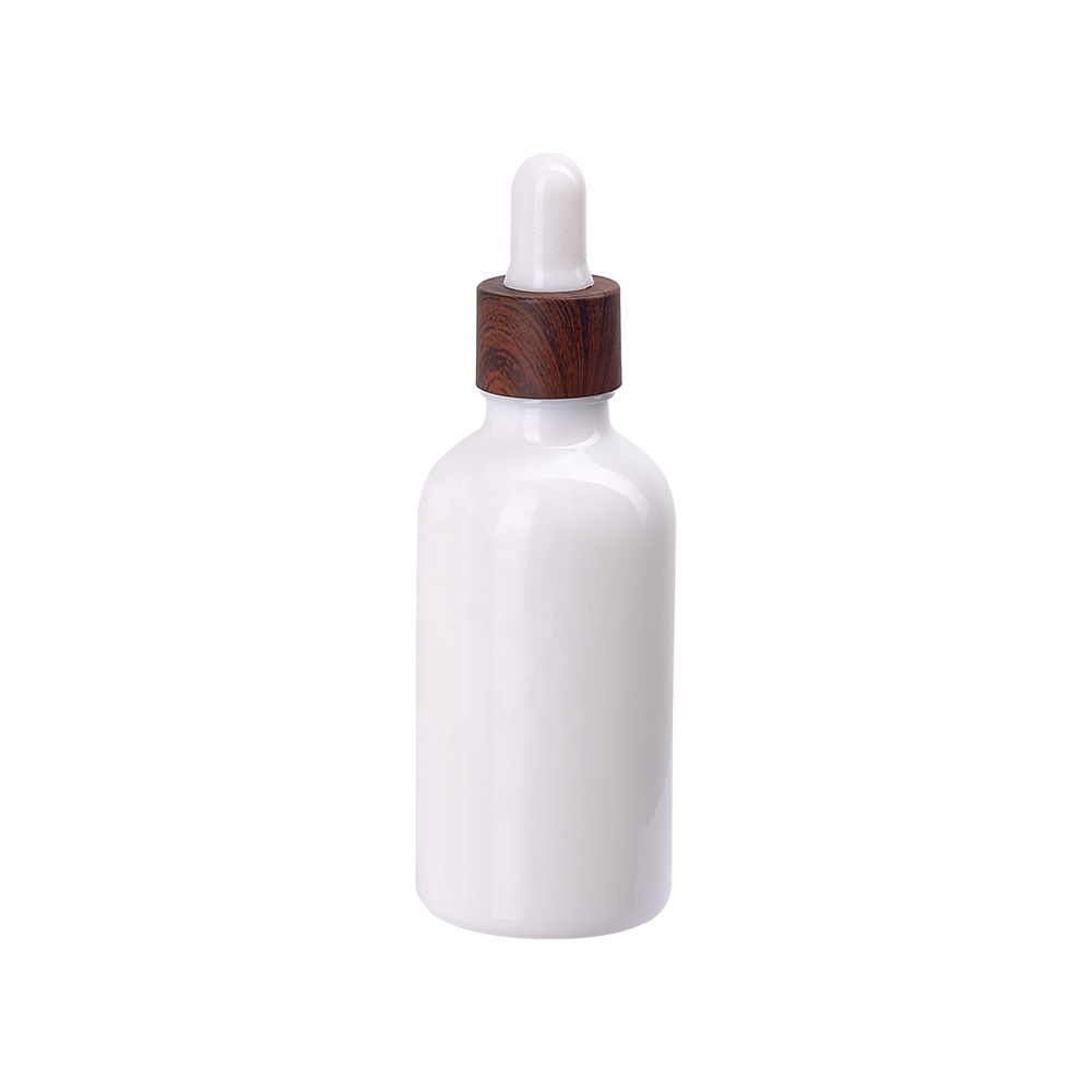 50 ml wood grain glass dropper bottle opal white glass essential oil bottle